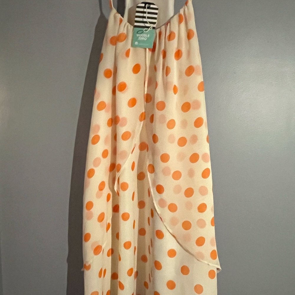Double Zero Cream and Orange Polka Dot Vintage Style Dress NWT (Size S)